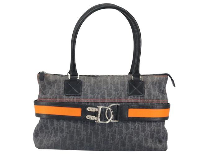 Christian Dior Trotter Canvas Flight Handtasche grau silber authentisch 161160 Braun - Ansicht 2