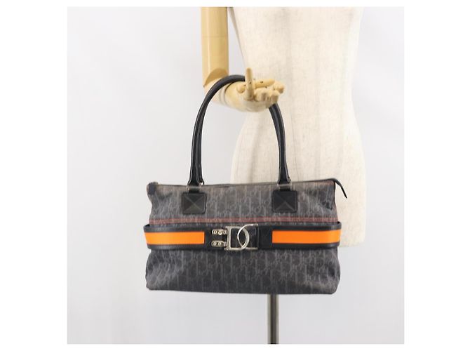 Christian Dior Trotter Canvas Flight Handtasche grau silber authentisch 161160 Braun - Ansicht 23