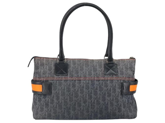 Christian Dior Trotter Canvas Flight Handtasche grau silber authentisch 161160 Braun - Ansicht 3