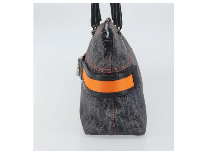 Christian Dior Trotter Canvas Flight Handtasche grau silber authentisch 161160 Braun - Ansicht 5