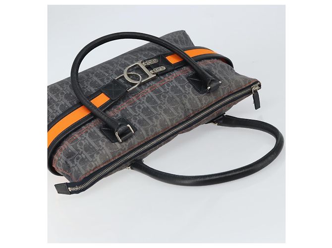 Christian Dior Trotter Canvas Flight Handtasche grau silber authentisch 161160 Braun - Ansicht 6