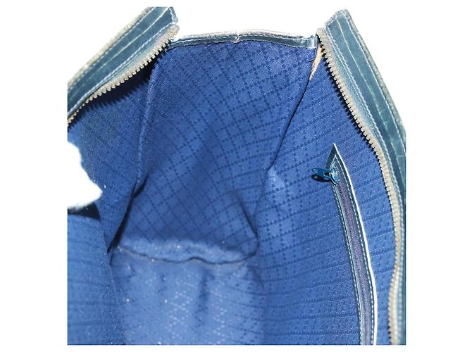 Bolsa de mão GUCCI GG Supreme Sherry Line PVC Marinho Ouro Auth 162954 Dourado Azul marinho - vista 19