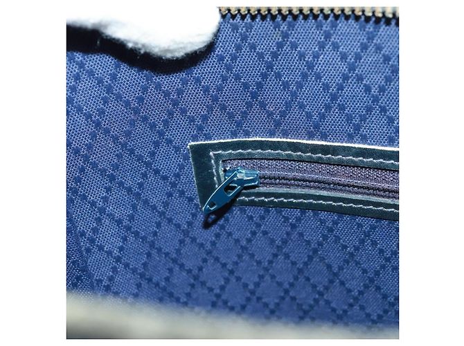 Bolsa de mão GUCCI GG Supreme Sherry Line PVC Marinho Ouro Auth 162954 Dourado Azul marinho - vista 20