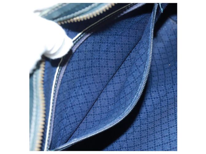 Bolsa de mão GUCCI GG Supreme Sherry Line PVC Marinho Ouro Auth 162954 Dourado Azul marinho - vista 22
