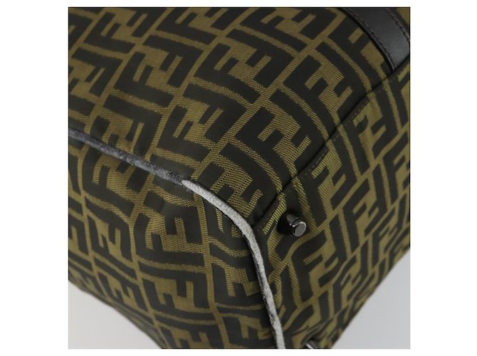 Borsa Boston in tela Zucca FENDI marrone nero Auth 160211 - vista 11