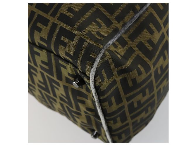 Borsa Boston in tela Zucca FENDI marrone nero Auth 160211 - vista 12