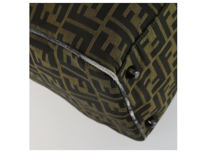 Borsa Boston in tela Zucca FENDI marrone nero Auth 160211 - vista 13