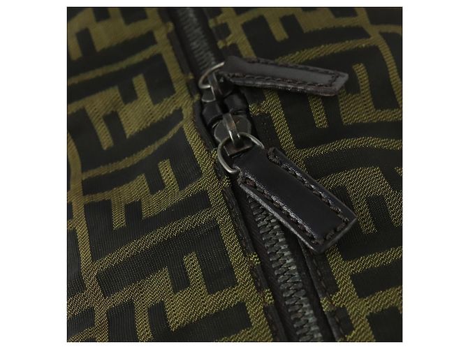 Borsa Boston in tela Zucca FENDI marrone nero Auth 160211 - vista 15