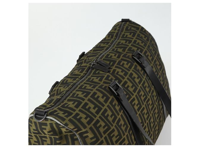 Borsa Boston in tela Zucca FENDI marrone nero Auth 160211 - vista 6