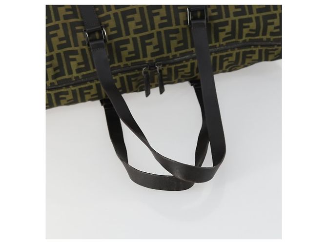 Borsa Boston in tela Zucca FENDI marrone nero Auth 160211 - vista 7