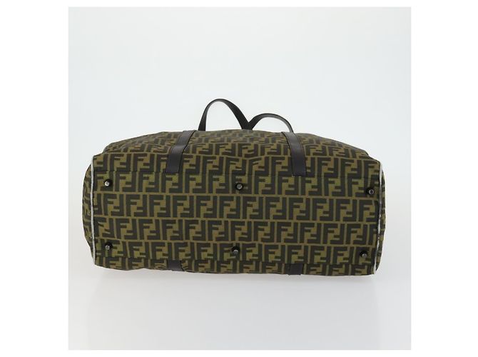 Borsa Boston in tela Zucca FENDI marrone nero Auth 160211 - vista 9