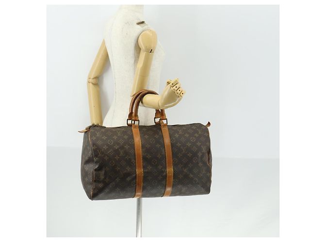 LOUIS VUITTON Borsa Boston Monogram Keepall 45 M41428 LV Auth 159641 Monogramma - vista 23