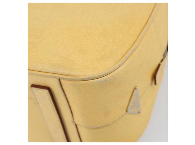 Prada Borsa a Spalla in Pelle Gialla Argento Auth hk3313 Giallo - vista 10