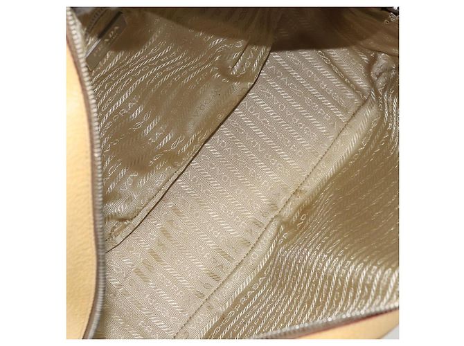 Prada Borsa a Spalla in Pelle Gialla Argento Auth hk3313 Giallo - vista 18
