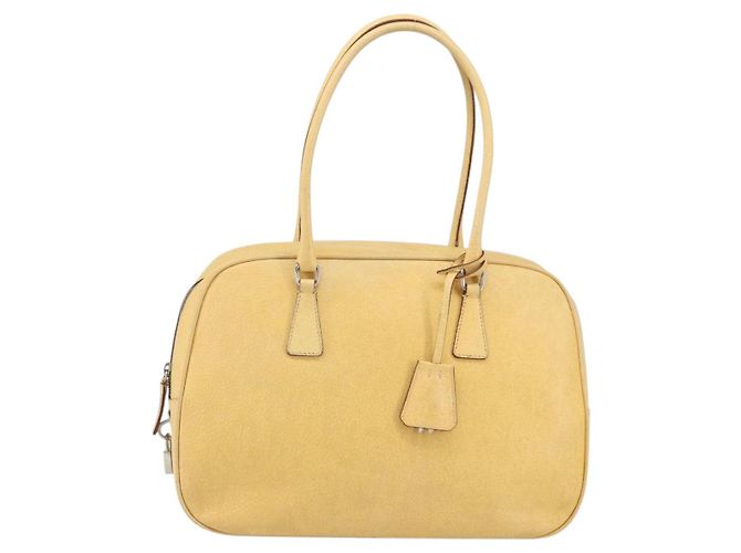 Prada Borsa a Spalla in Pelle Gialla Argento Auth hk3313 Giallo - vista 2