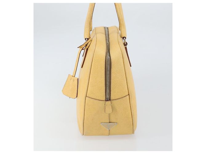 Prada Borsa a Spalla in Pelle Gialla Argento Auth hk3313 Giallo - vista 5