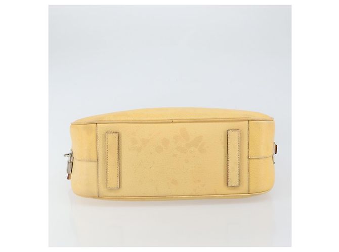 Prada Borsa a Spalla in Pelle Gialla Argento Auth hk3313 Giallo - vista 9
