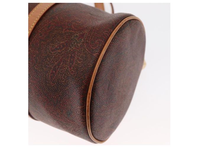 Bolso de mano ETRO de PVC marrón y dorado Auth 158540 - vista 11