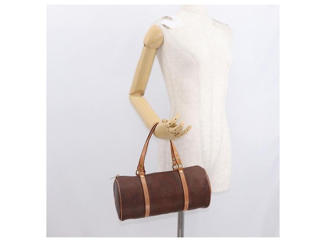 Bolso de mano ETRO de PVC marrón y dorado Auth 158540 - vista 20