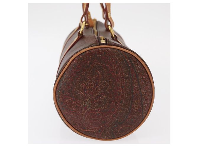 Bolso de mano ETRO de PVC marrón y dorado Auth 158540 - vista 4
