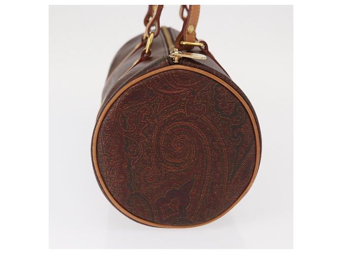 Bolso de mano ETRO de PVC marrón y dorado Auth 158540 - vista 5