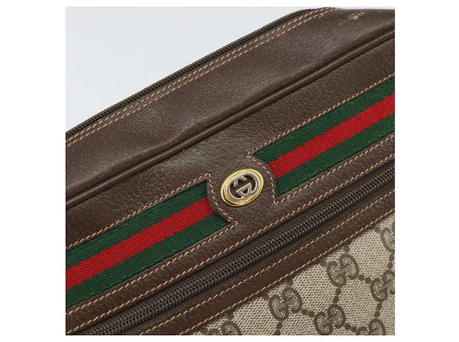 Borsa a Spalla Gucci GG Supreme Web Sherry Line PVC Beige 119 02 088 Auth 162979 - vista 14