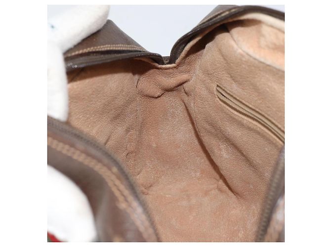 Borsa a Spalla Gucci GG Supreme Web Sherry Line PVC Beige 119 02 088 Auth 162979 - vista 19