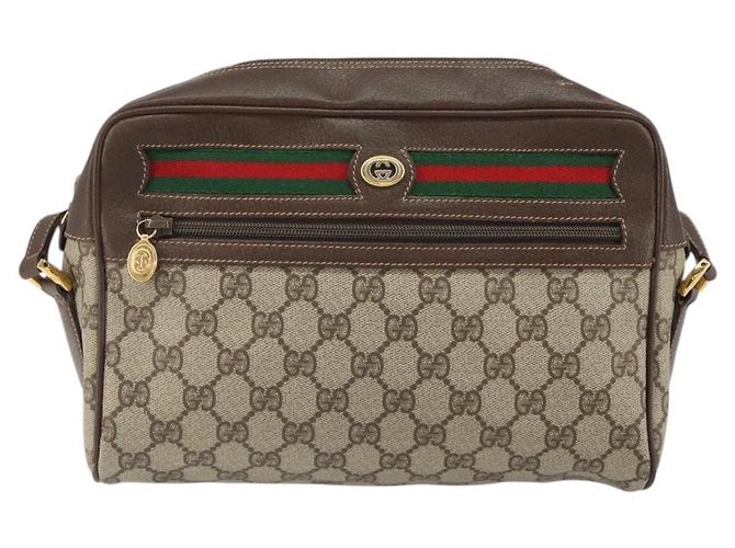 Borsa a Spalla Gucci GG Supreme Web Sherry Line PVC Beige 119 02 088 Auth 162979 - vista 2