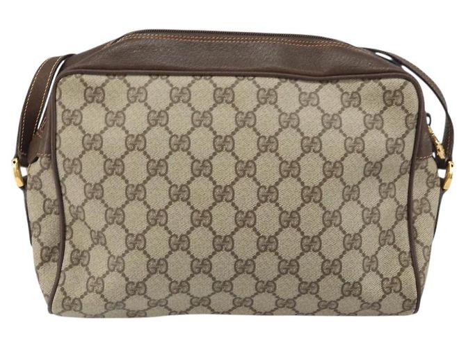Borsa a Spalla Gucci GG Supreme Web Sherry Line PVC Beige 119 02 088 Auth 162979 - vista 3
