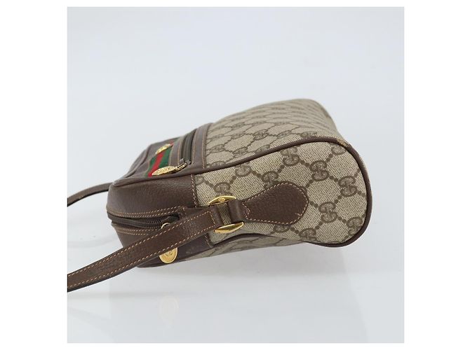 Borsa a Spalla Gucci GG Supreme Web Sherry Line PVC Beige 119 02 088 Auth 162979 - vista 5