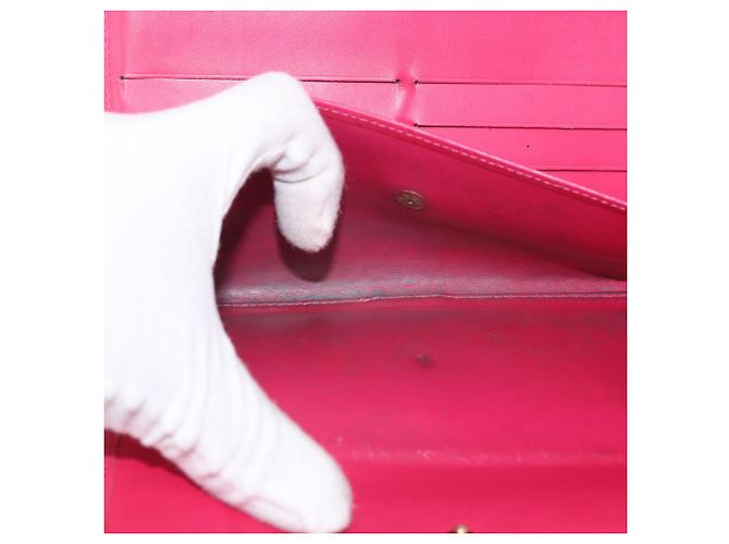 LOUIS VUITTON Vernis Porta Tresol Cartera Internacional Rosa M91246 Auth 163013 - vista 11