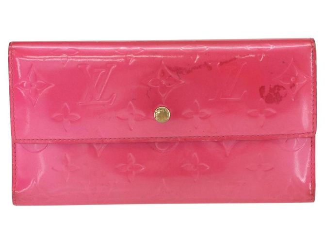 LOUIS VUITTON Vernis Porta Tresol Cartera Internacional Rosa M91246 Auth 163013 - vista 13