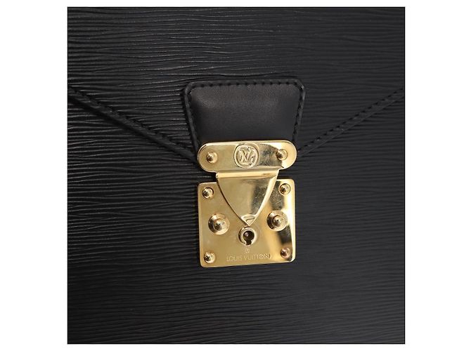 LOUIS VUITTON Epi Serviette Conseiller Borsa da Lavoro Nera M54422 LV Auth 160118 Nero - vista 17