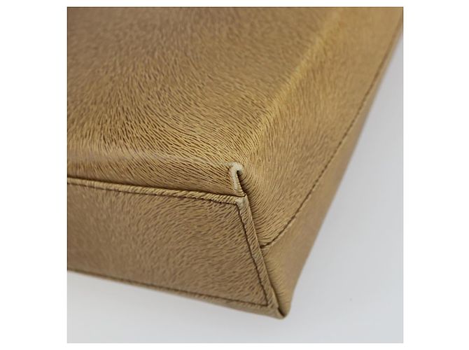 Borsa a Spalla Gancini in Pelle Beige Argento Auth 161036 di Salvatore Ferragamo - vista 10