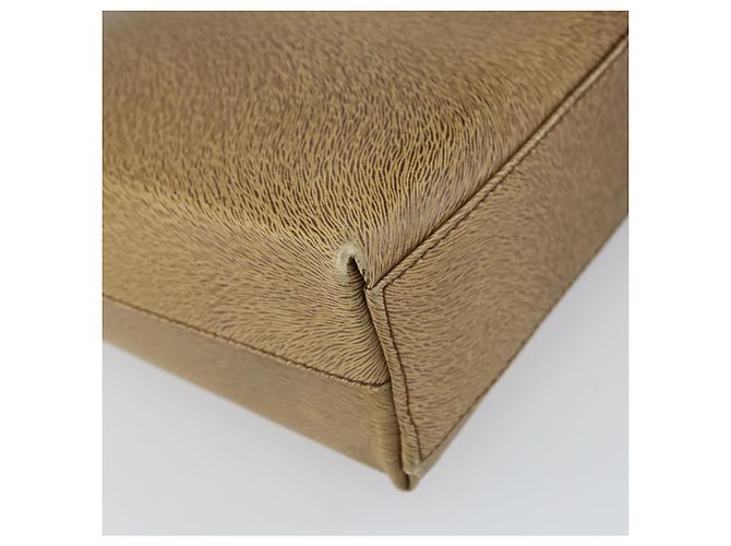 Borsa a Spalla Gancini in Pelle Beige Argento Auth 161036 di Salvatore Ferragamo - vista 11