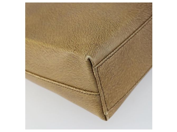 Borsa a Spalla Gancini in Pelle Beige Argento Auth 161036 di Salvatore Ferragamo - vista 13