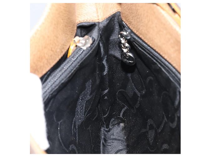 Borsa a Spalla Gancini in Pelle Beige Argento Auth 161036 di Salvatore Ferragamo - vista 18