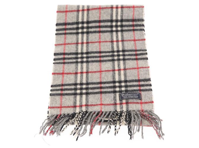 Sciarpa in lana a quadri Nova Check Burberry grigia Auth am10135 Marrone - vista 2