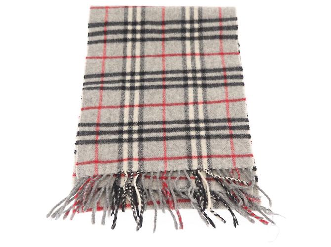 Sciarpa in lana a quadri Nova Check Burberry grigia Auth am10135 Marrone - vista 4