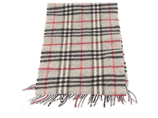 Sciarpa in lana a quadri Nova Check Burberry grigia Auth am10135 Marrone - vista 5