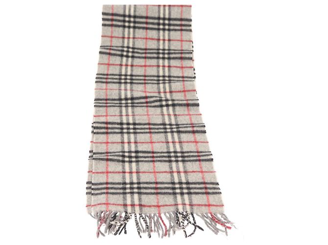 Sciarpa in lana a quadri Nova Check Burberry grigia Auth am10135 Marrone - vista 7