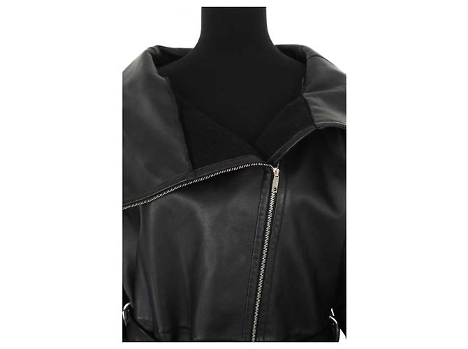 Sportmax Black leather coat - view 2