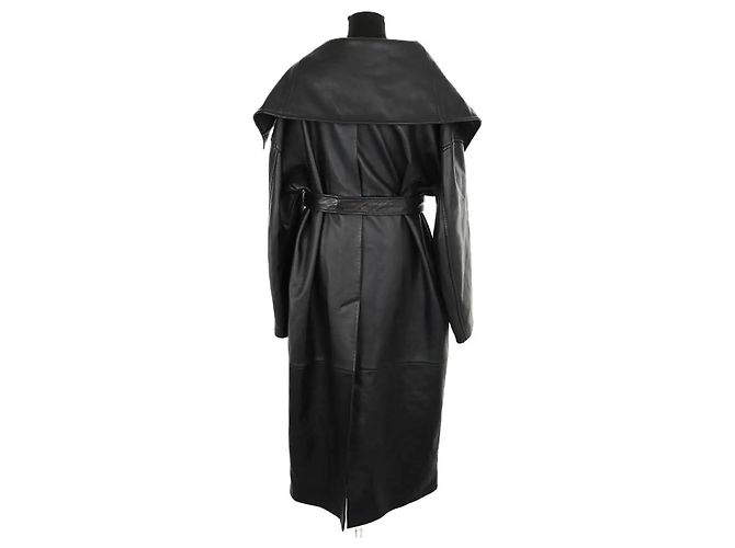 Sportmax Black leather coat - view 4