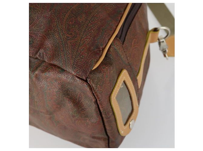 Borsa Boston ETRO Paisley PVC 2 vie Bordeaux Oro Auth am10241 D'oro Bordò - vista 12