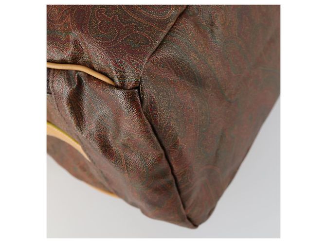 Borsa Boston ETRO Paisley PVC 2 vie Bordeaux Oro Auth am10241 D'oro Bordò - vista 13