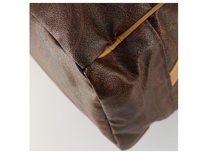 Borsa Boston ETRO Paisley PVC 2 vie Bordeaux Oro Auth am10241 D'oro Bordò - vista 14