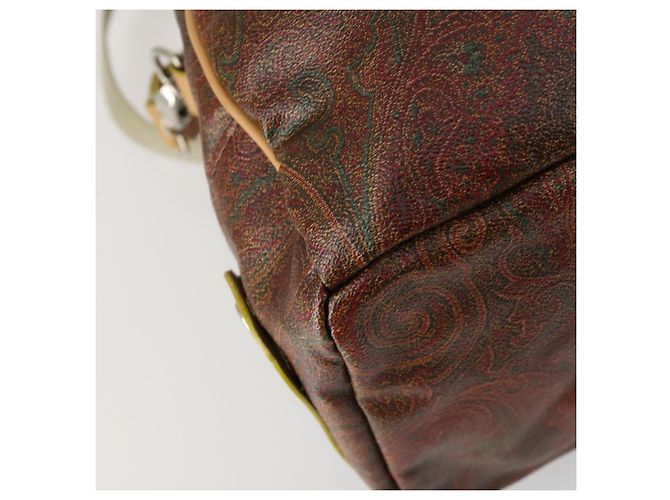 Borsa Boston ETRO Paisley PVC 2 vie Bordeaux Oro Auth am10241 D'oro Bordò - vista 15