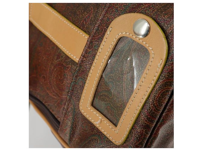 Borsa Boston ETRO Paisley PVC 2 vie Bordeaux Oro Auth am10241 D'oro Bordò - vista 16