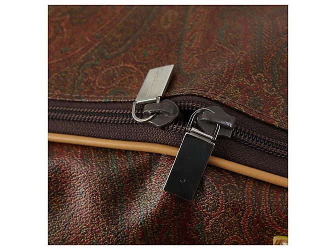 Borsa Boston ETRO Paisley PVC 2 vie Bordeaux Oro Auth am10241 D'oro Bordò - vista 18