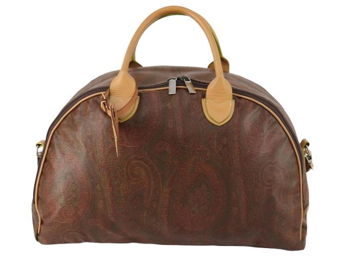 Borsa Boston ETRO Paisley PVC 2 vie Bordeaux Oro Auth am10241 D'oro Bordò - vista 2